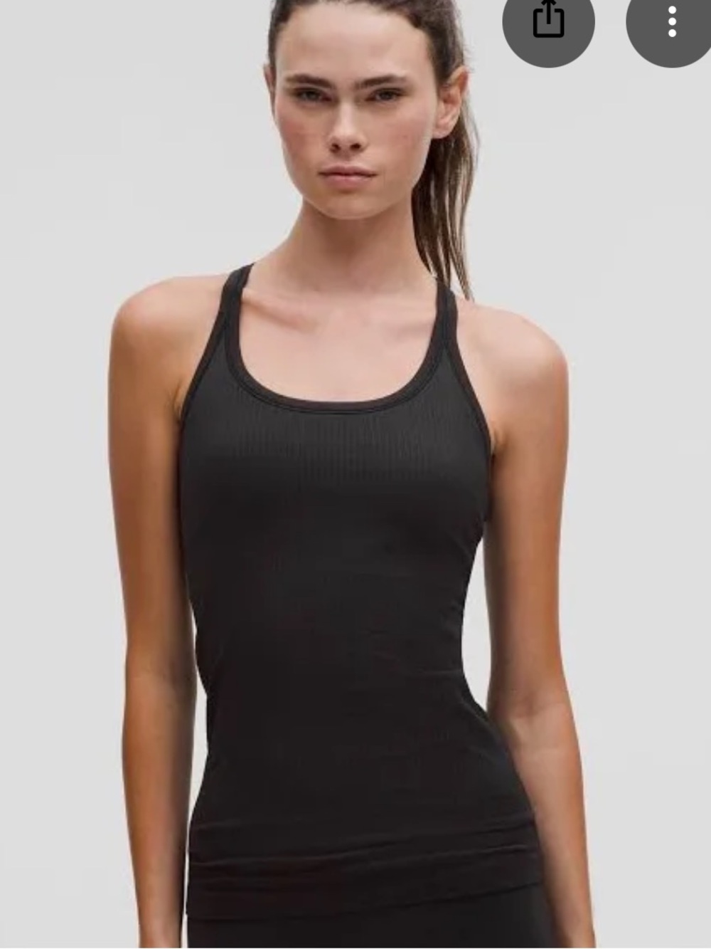 lululemon athletica Black Ribbed Racerback Tank Top